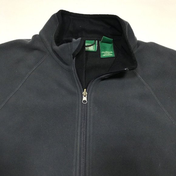 L.L. Bean Gray Full Zip Long Sleeve Fleece Sweater Jacket Mens L-Reg - Picture 2 of 4